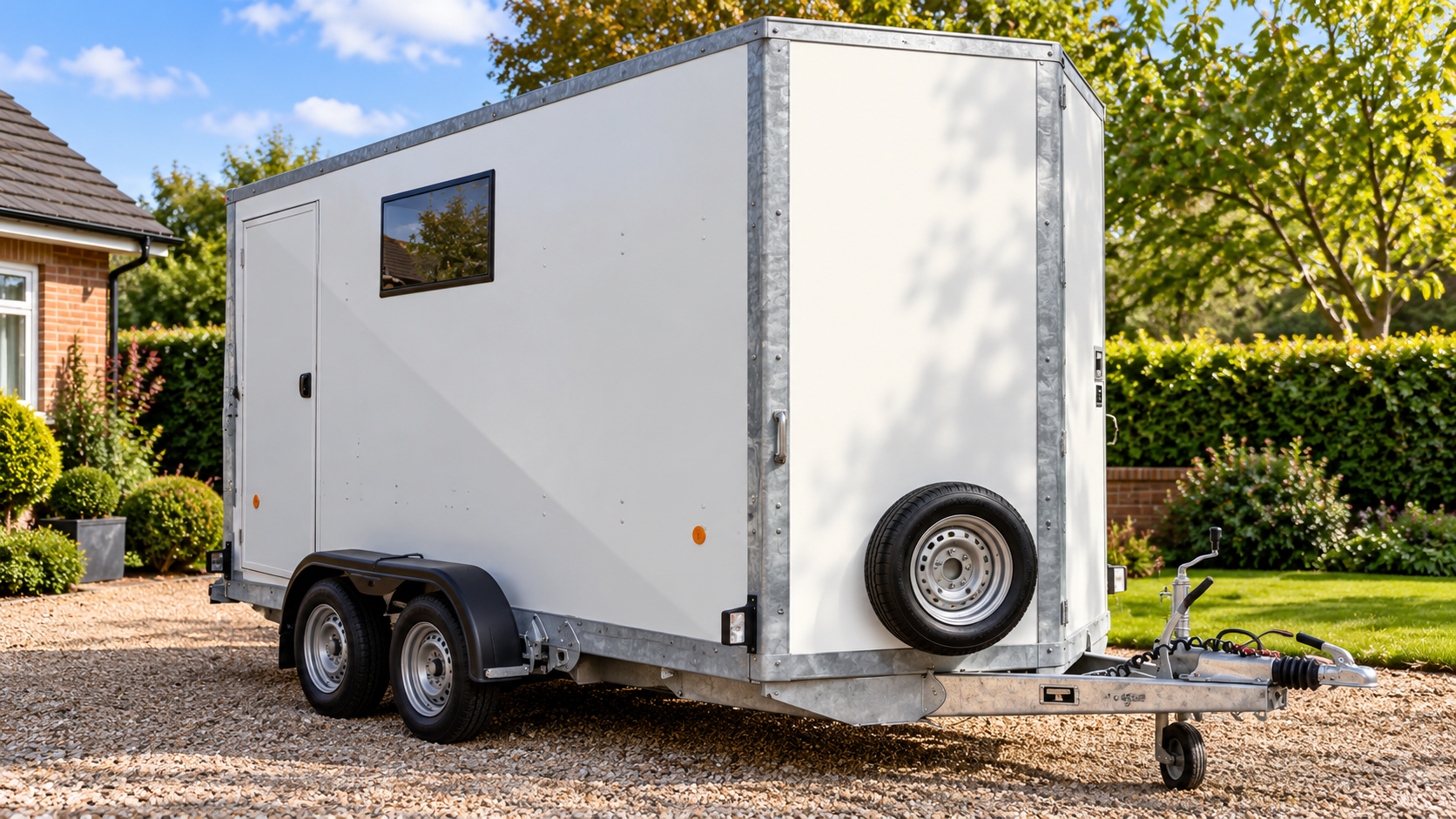 The Kitchen Flex trailer parked on a sunny driveway